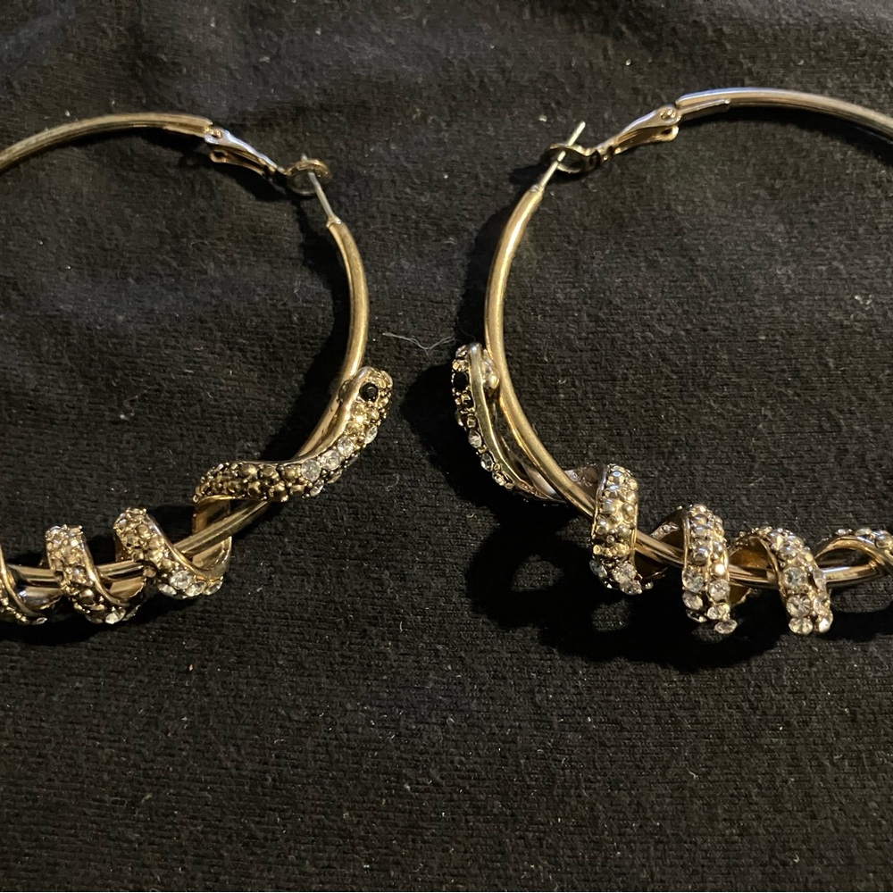 Coiled Snake Hoop Earrings